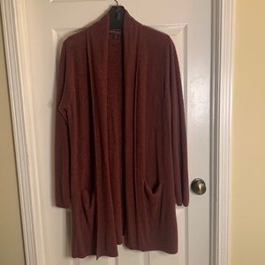 Barefoot Dreams size 2X CozyChic Lite Burgundy Shawl Collar Cardigan